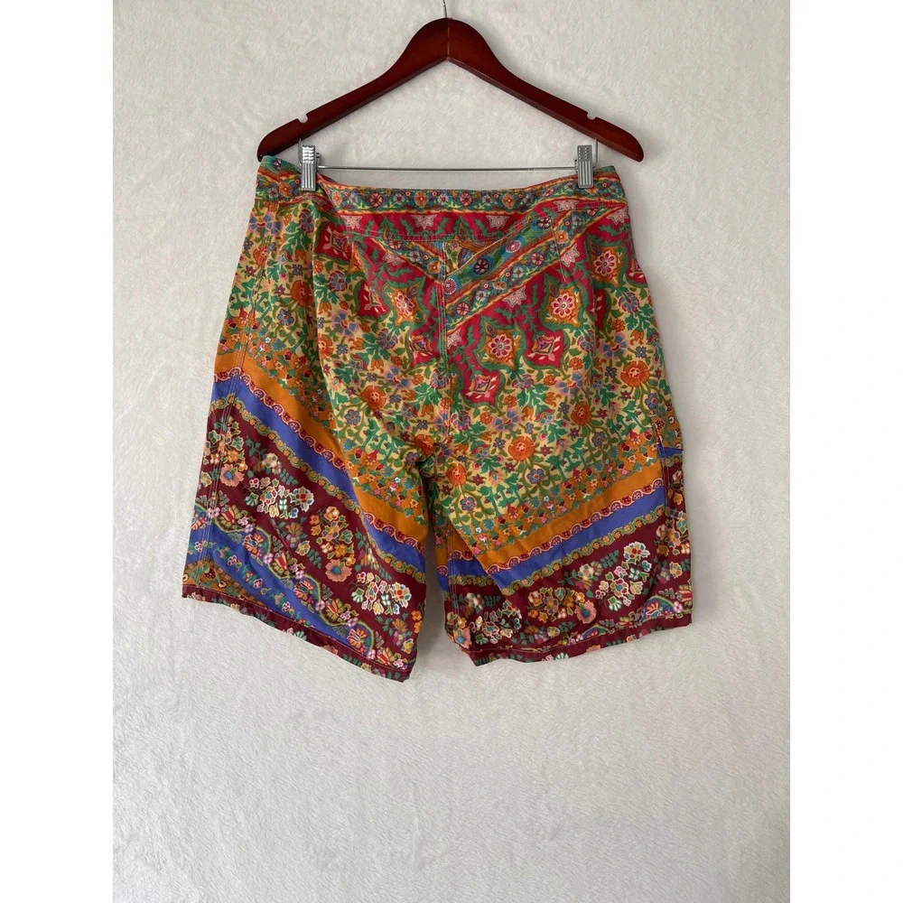 Polo Ralph Lauren Mens Floral Paisley Patchwork Board Shorts Multicolor Sz 34
